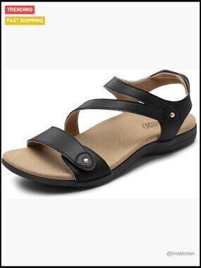 Orthopedic Sandals with Arch Support Adjustable Strap Comfortable Flat Sandals